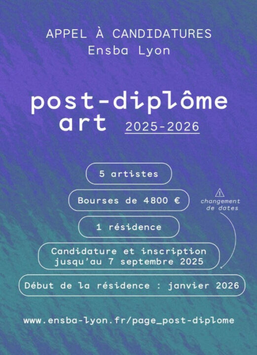 Appel à candidatures Post-diplôme ENSBA Lyon